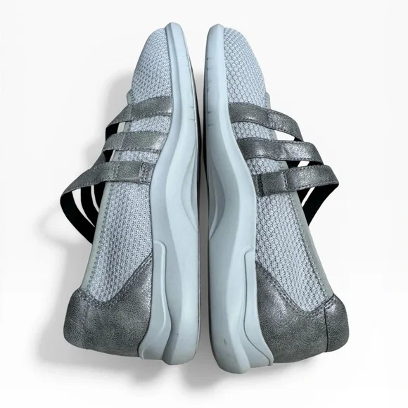 Aravon Power Comfort Mary Jane Knit Shoes Gray Silver Size US 8.5 UK 6 Comfort - Picture 6 of 8